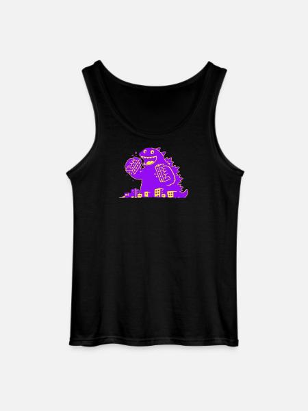 Monster frisst Stadt - Gildan Männer Tank Top - Schwarz