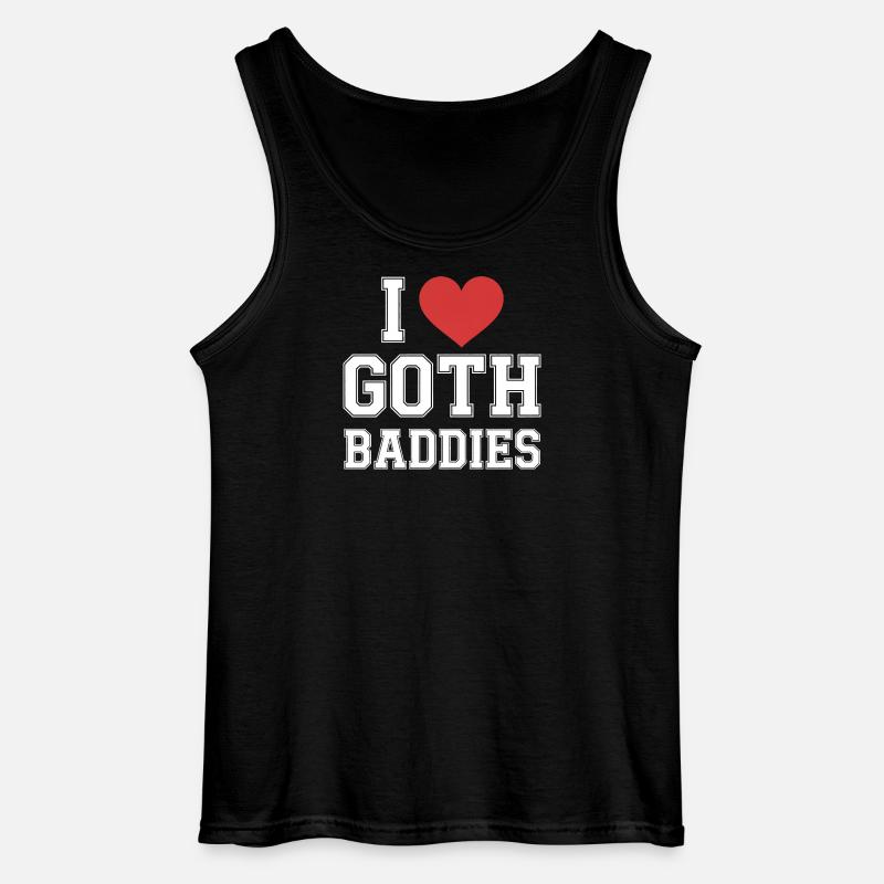 Ich Herz Goth-Bösewichte - Gildan Männer Tank Top - Schwarz