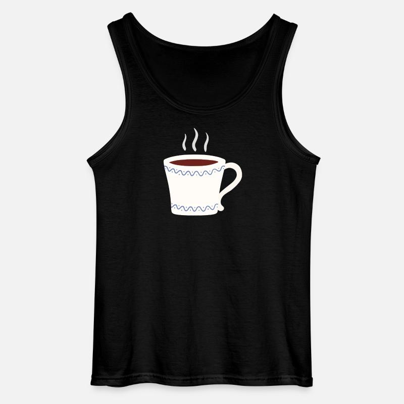 Dampfender Becher mit blauem Wave-Verschluss - Gildan Männer Tank Top - Schwarz
