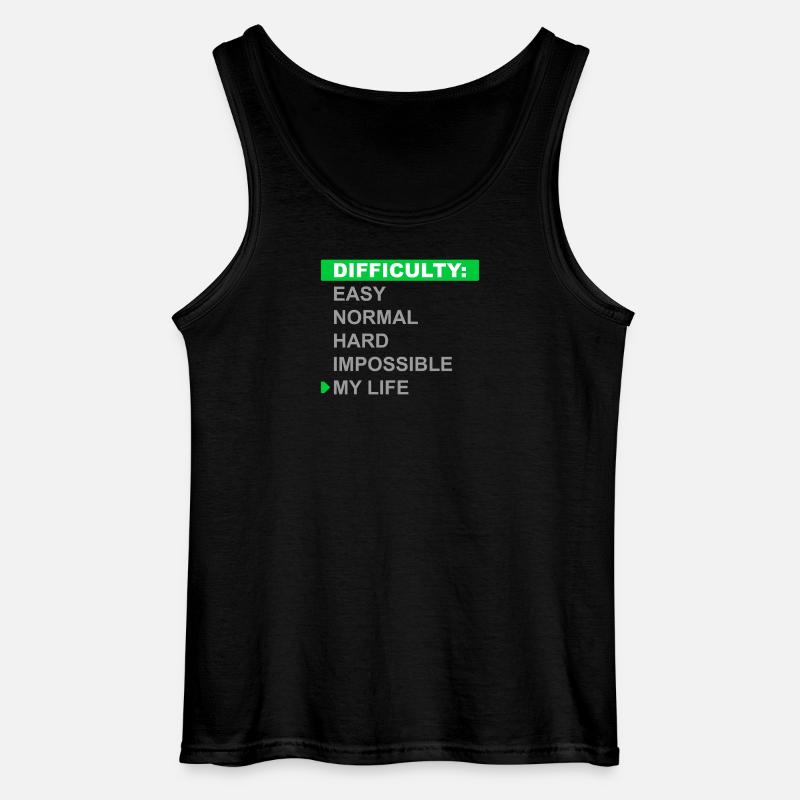 Difficulty Mode – My Life - Gildan Men’s Tank Top - black
