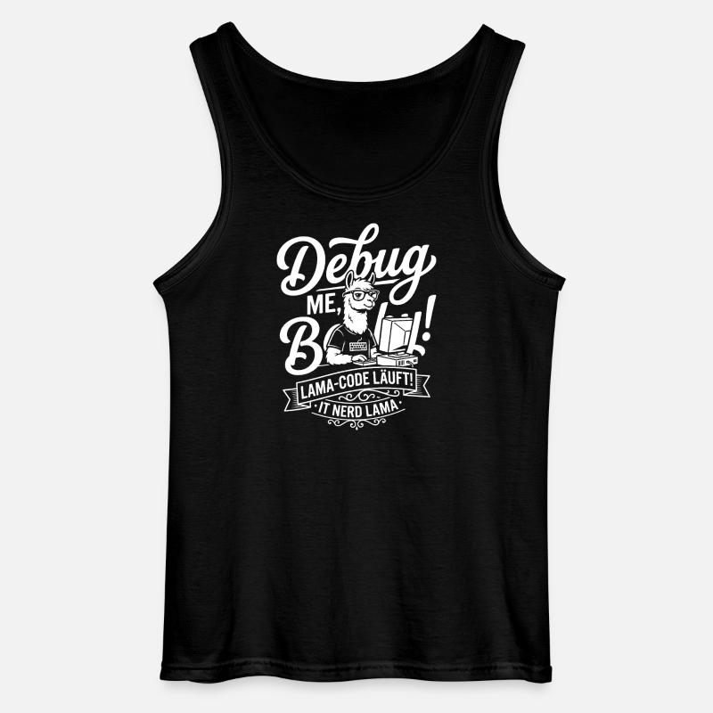 Lama Code Debug Design - Gildan Männer Tank Top - Schwarz