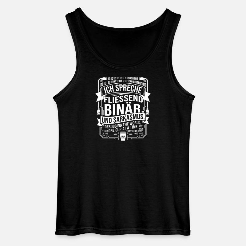 Coding Binärer Kaffee Sarkasmus - Gildan Männer Tank Top - Schwarz