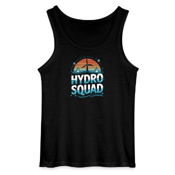 Hydro Squad Renewable Energy Hydropower - Gildan Men’s Tank Top - black - Front - AI Model Male 185 dark (185cm)