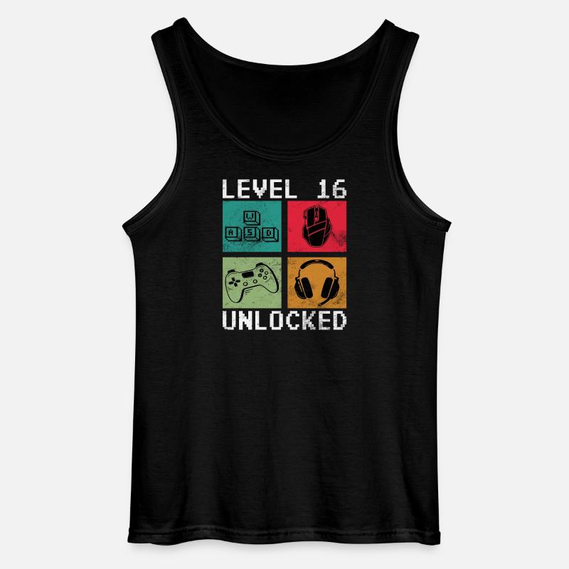 Level 16 freigeschaltet - Gildan Männer Tank Top - Schwarz