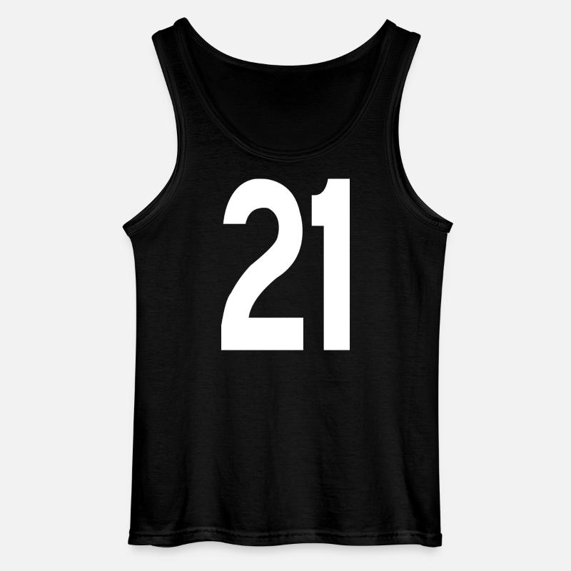 21 Nummer - Gildan Männer Tank Top - Schwarz