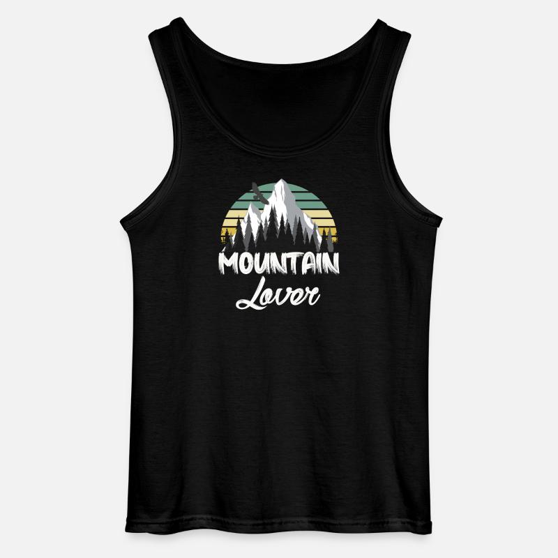 Mountain Retro Berglandschaft - Gildan Männer Tank Top - Schwarz