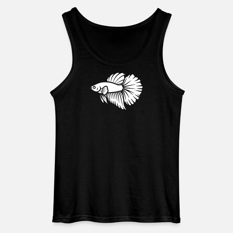 Kampffisch Betta Fisch Aquaristik Vektor - Gildan Männer Tank Top - Schwarz