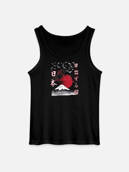 Japan Vintage Land of the Rising Sun - Gildan Men’s Tank Top - black