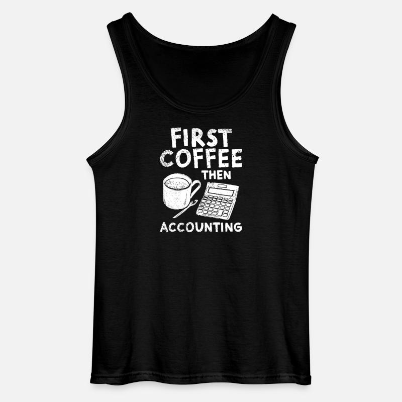 Erst Kaffee, dann Buchhaltung - Gildan Männer Tank Top - Schwarz