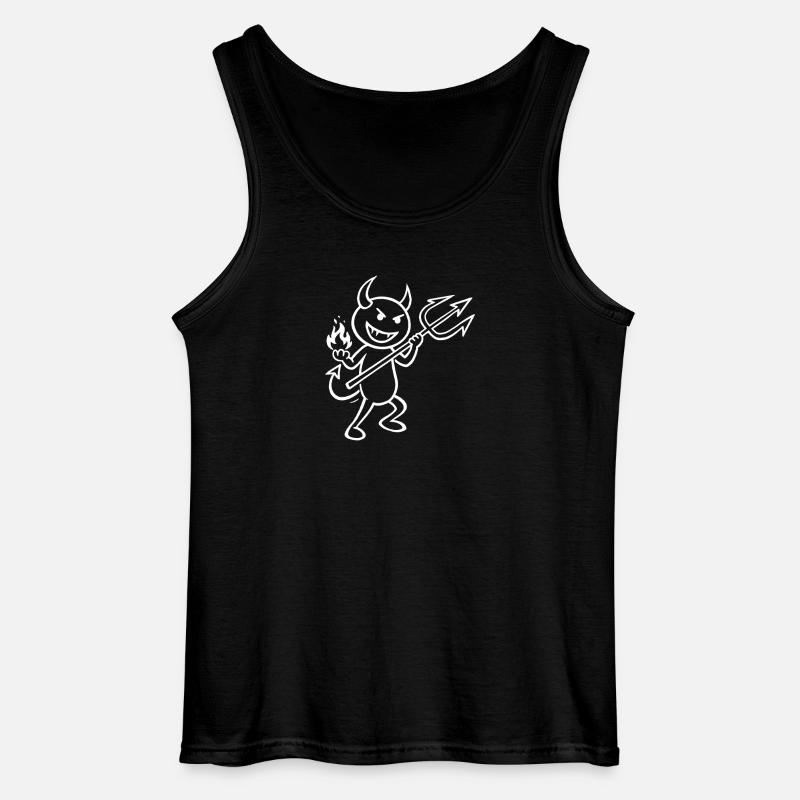 Devilish Flames - Devil with Flames - Gildan Men’s Tank Top - black