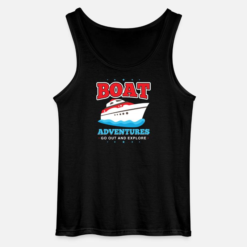 Bootabenteuer Entdecke Meer - Gildan Männer Tank Top - Schwarz