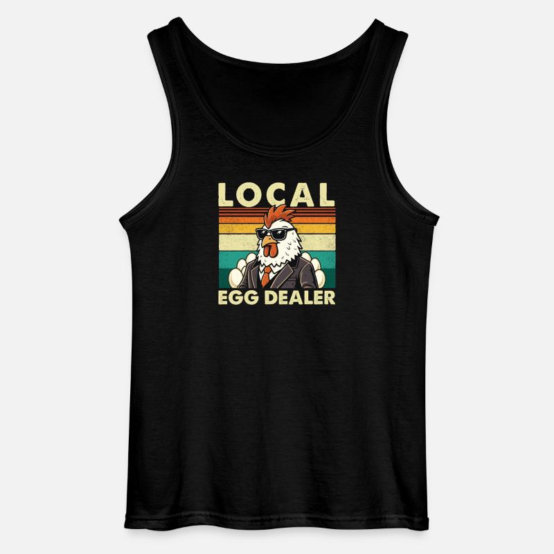 Lokaler Eierhändler Hähnchen-Oster-Bauernspaß - Gildan Männer Tank Top - Schwarz