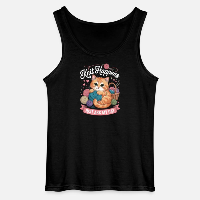 Kätzchen Strickzauber Garnliebe - Gildan Männer Tank Top - Schwarz