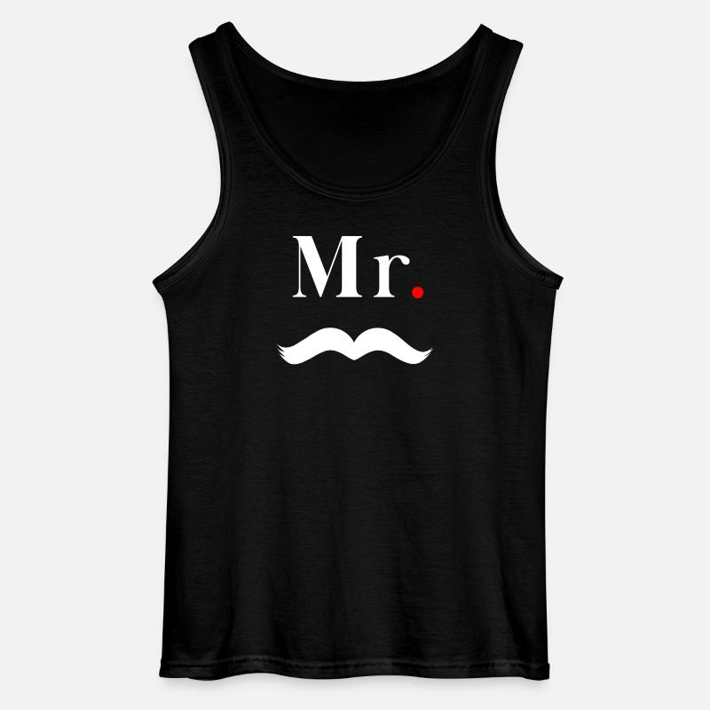 Herr Weißer Schnurrbart - Gildan Männer Tank Top - Schwarz