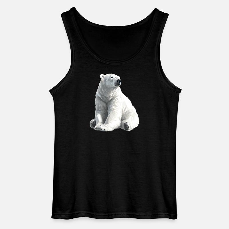 Polar Bär Illustration Eislicht - Gildan Männer Tank Top - Schwarz