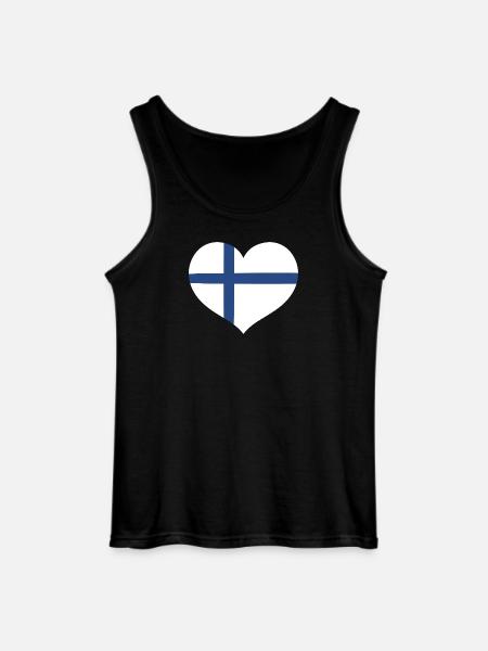 Finland Flag Heart - Gildan Men’s Tank Top - black