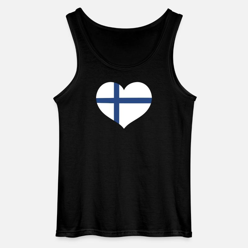 Finnlands Flaggenherz - Gildan Männer Tank Top - Schwarz