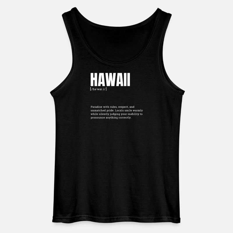 Hawaii Pride Sprache - Gildan Männer Tank Top - Schwarz