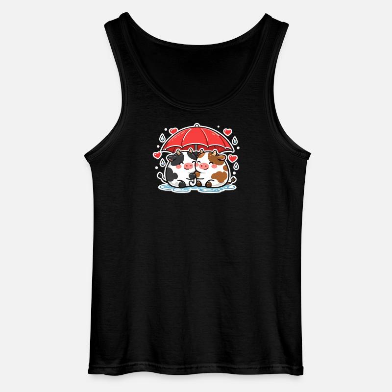 Kuhduo Unter Regenschirm - Gildan Männer Tank Top - Schwarz