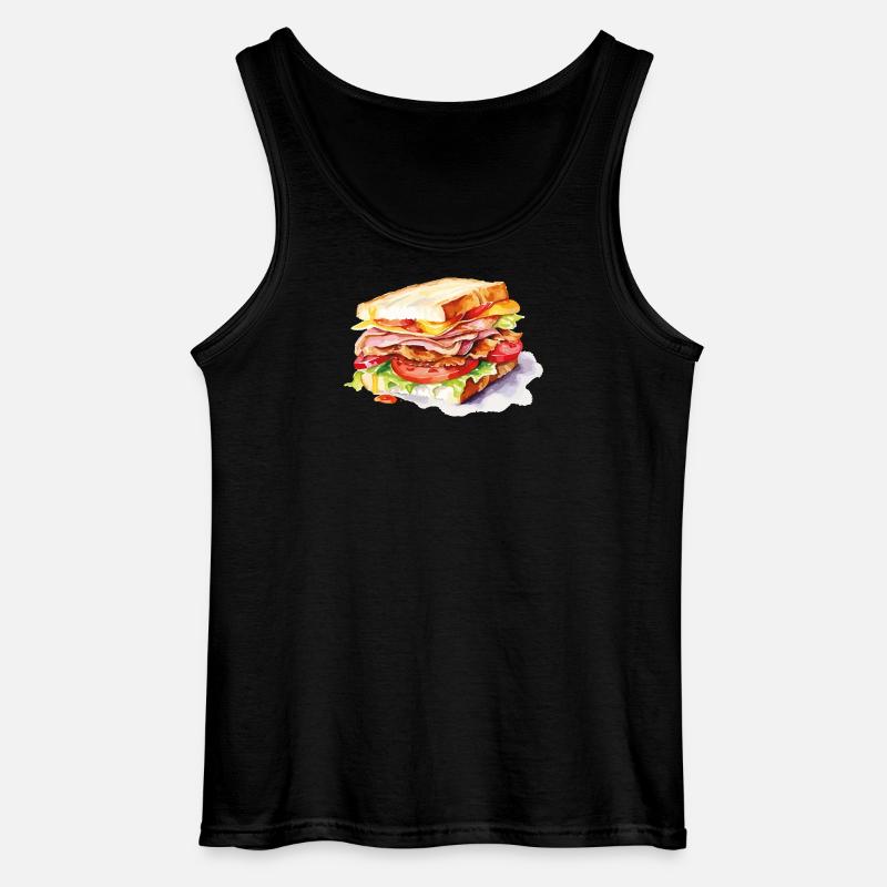 Sandwich Illustration - Gildan Männer Tank Top - Schwarz