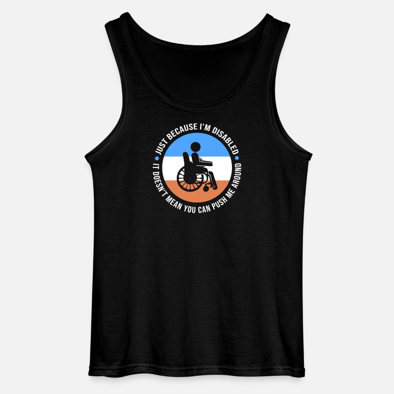 Rollstuhl - Gildan Männer Tank Top - Schwarz