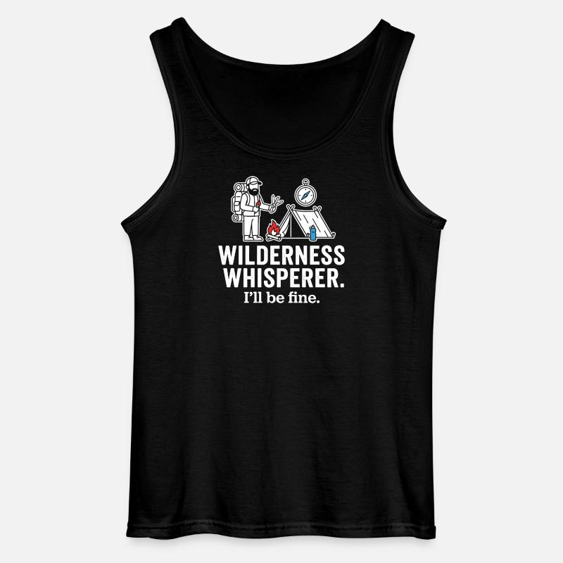 Wilderness Whisperer Camping Adventure - Gildan Men’s Tank Top - black