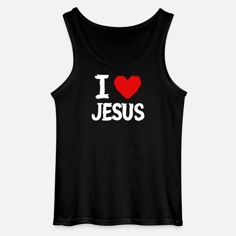 Ich liebe Jesus - Gildan Männer Tank Top - Schwarz
