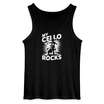 Violoncelliste de l’orchestre My Cello Rocks - Débardeur Gildan Homme - noir - Devant - AI Model Male 185 dark (185cm)
