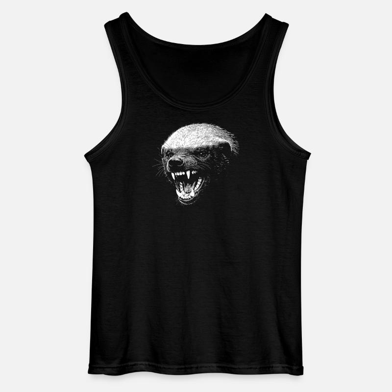 Düsteres Predatorengesicht Honigdachs - Gildan Männer Tank Top - Schwarz