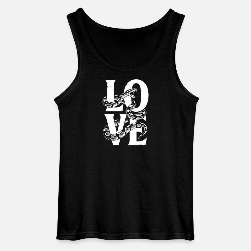 Königspython Schlangen LOVE Terrarium Python - Gildan Männer Tank Top - Schwarz