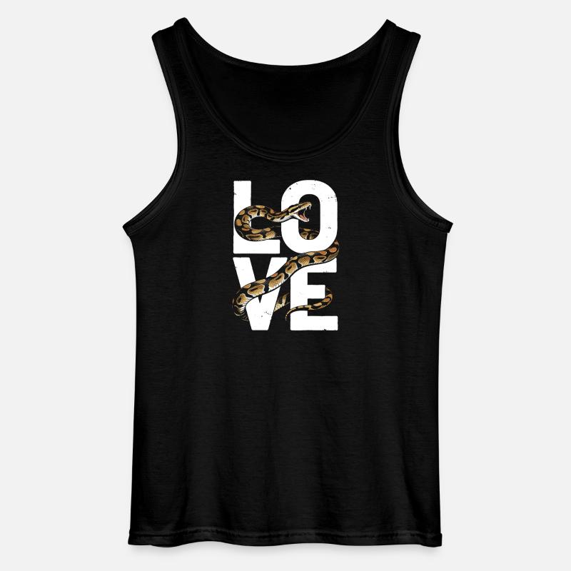 Königspython Schlangen LOVE Terrarium Python - Gildan Männer Tank Top - Schwarz