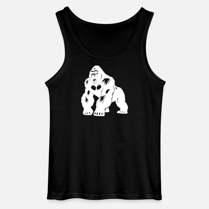 Gorilla Silverback Silhouette - Gildan Men’s Tank Top - black