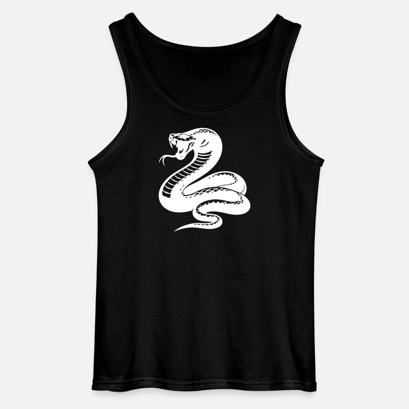 Schlange Python Silhouette - Gildan Männer Tank Top - Schwarz