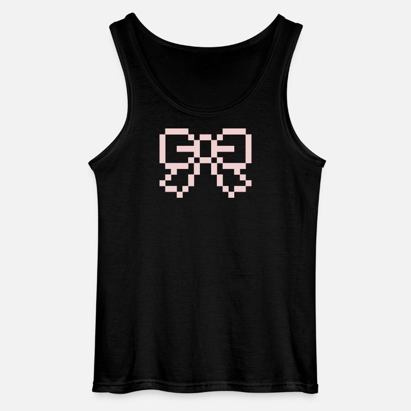 Pink Pixel Bow - Gildan Männer Tank Top - Schwarz