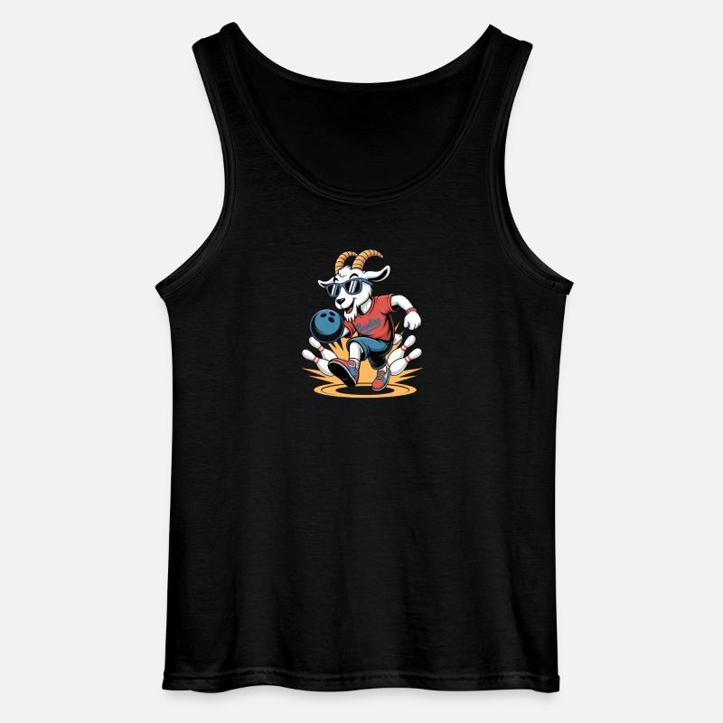 Bowling Goat Cool Bowling-motiv - Gildan tanktop til mænd - sort
