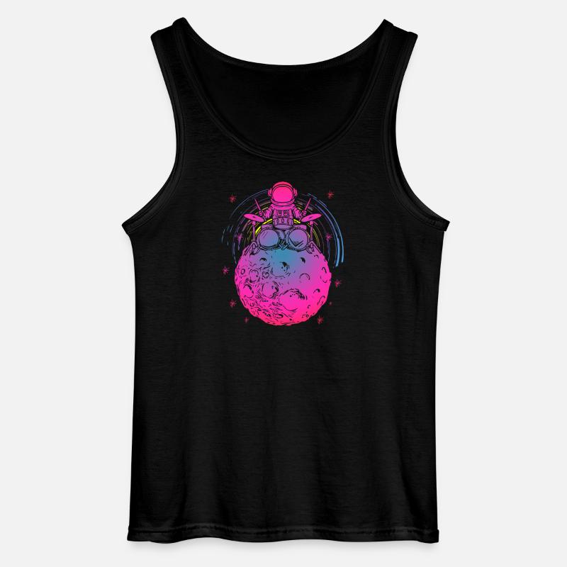 Psychedelischer Astro-Drummer Planet - Gildan Männer Tank Top - Schwarz