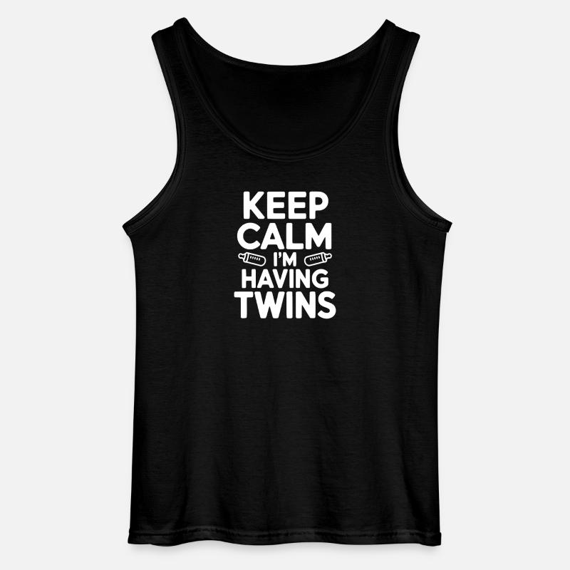 Keep Calm I'm Having Twins - Gildan Men’s Tank Top - black