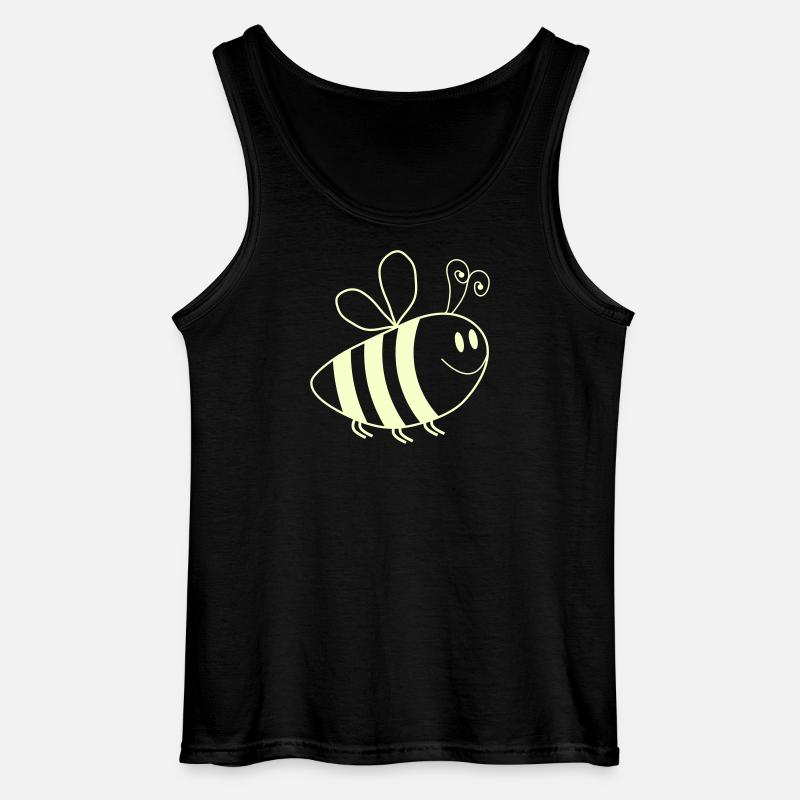 Smiling Bees Pattern - Gildan Men’s Tank Top - black