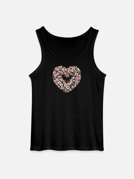 Blossom Heart Blumenwappen - Gildan Männer Tank Top - Schwarz