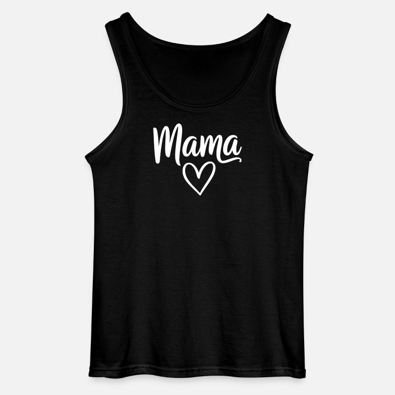 Mama Heart Skript - Gildan Männer Tank Top - Schwarz