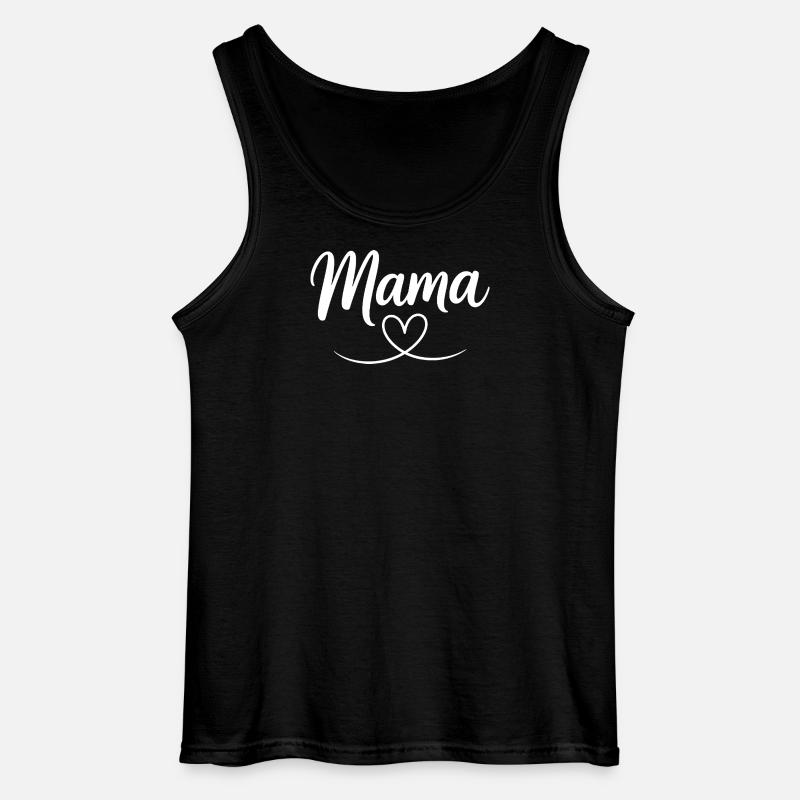 Mama Heart Skript - Gildan Männer Tank Top - Schwarz