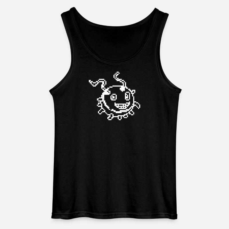 Virus Monster Pixel Art Comic - Gildan Men’s Tank Top - black