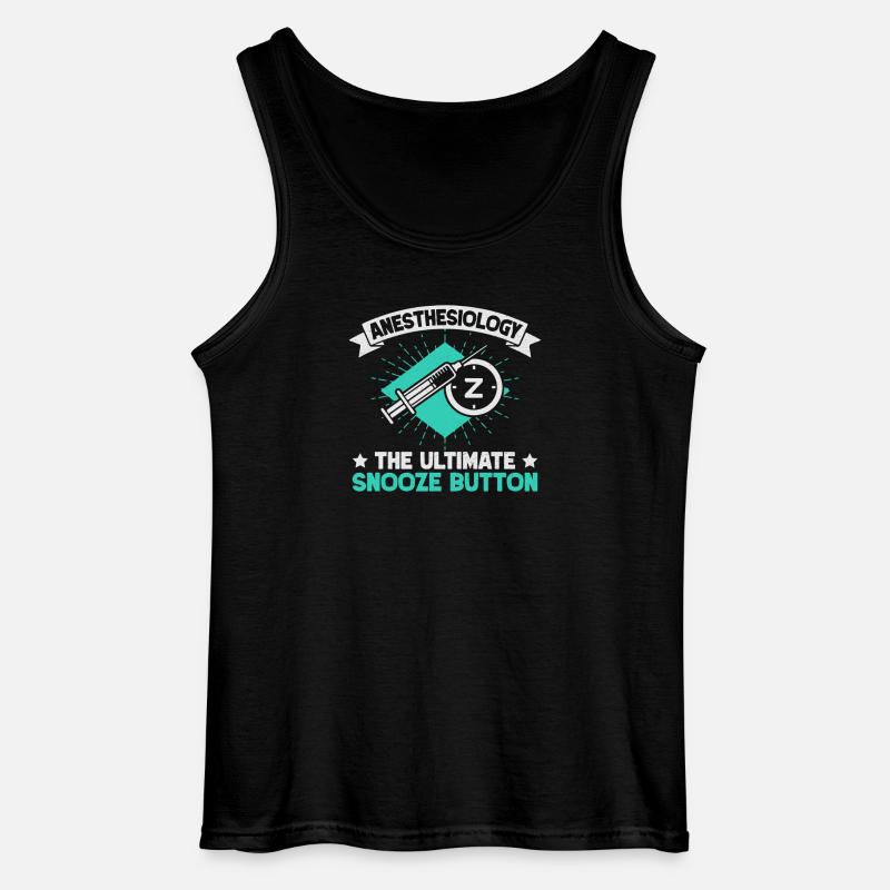 Anesthesiologist Snooze Button Anesthesia - Gildan Men’s Tank Top - black