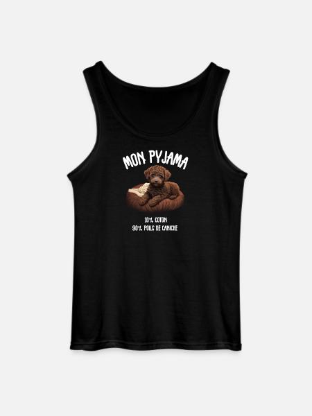 Hundepyjama-Pudel-Humor - Gildan Männer Tank Top - Schwarz