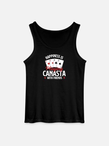 Happiness Playing Canasta With Friends - Gildan Men’s Tank Top - black
