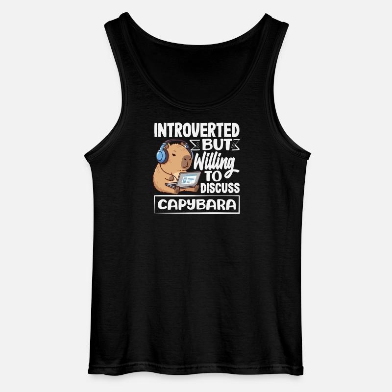 Introvertiert, Aber Diskussionsfreudig Capybara - Gildan Männer Tank Top - Schwarz