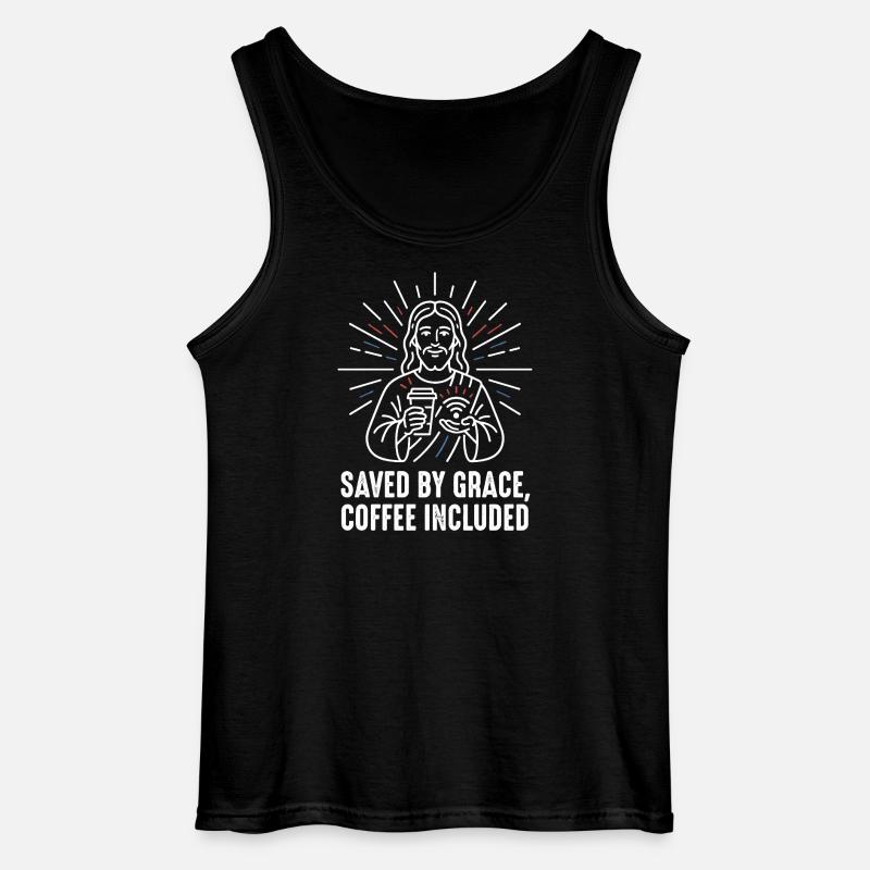 Gerettet durch Gnade – Kaffee inklusive - Gildan Männer Tank Top - Schwarz