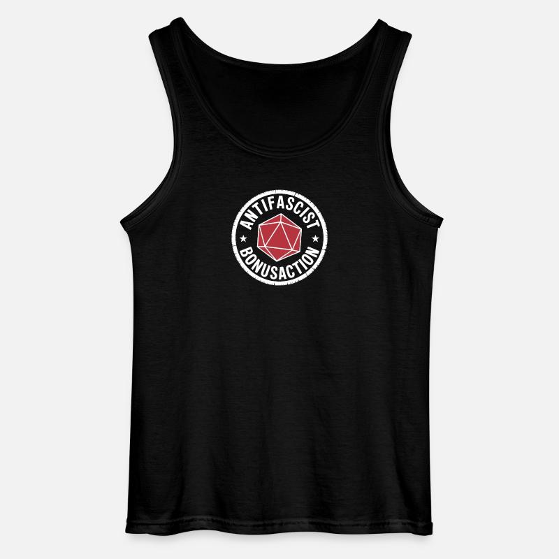 Antifascist Bonusaction - D'n'D Antifa Tee - Gildan Men’s Tank Top - black