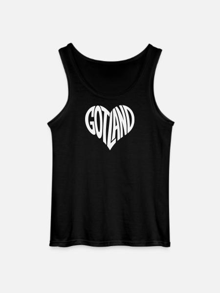 Gotland Heart Lettering - Gildan Men’s Tank Top - black