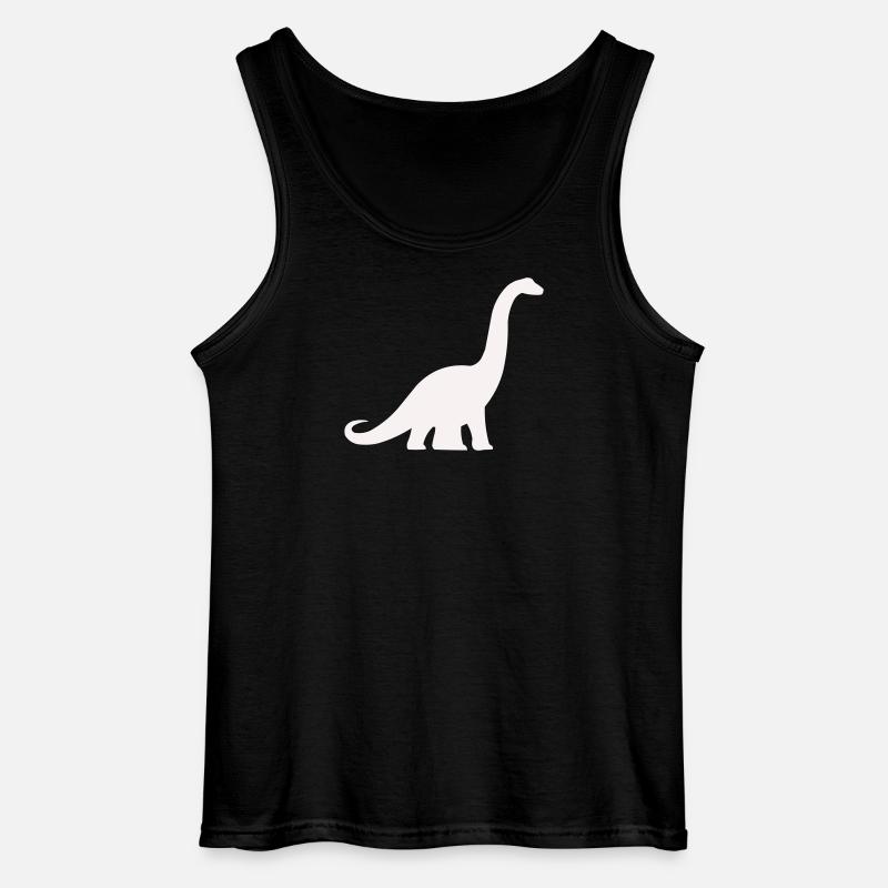 Dino silhuet med lang hals - Gildan tanktop til mænd - sort